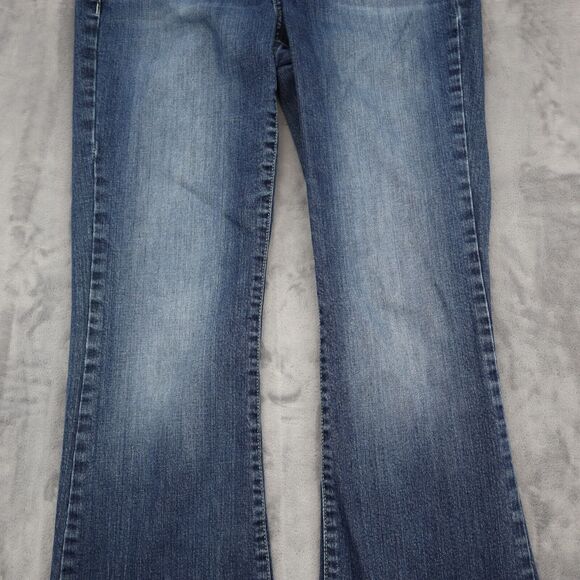 Calvin Klein Pants Womens 30 Blue Flared Mid Rise Medium Wash Denim Button Jeans - Picture 12 of 14